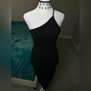Fashion Nova Chic Black Asymmetrical Dress